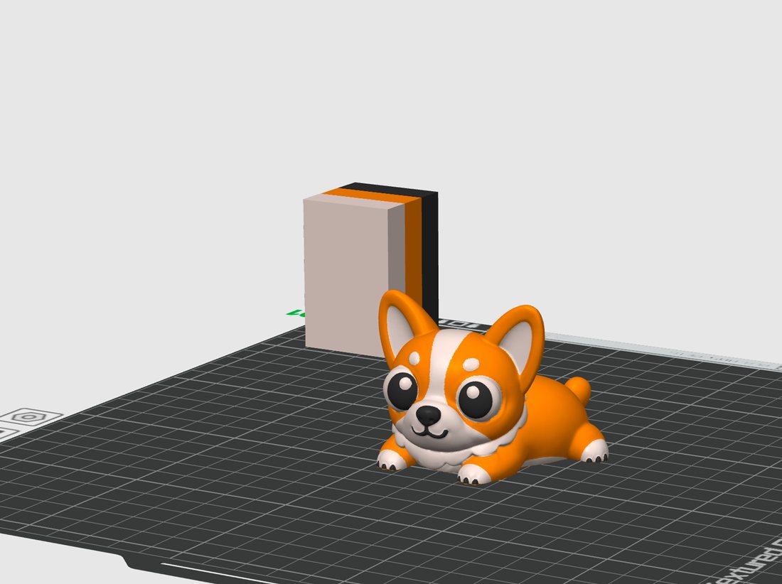 Corgi on the build plate